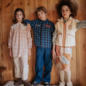 Юбка вельветовая Gingersnaps "Midi Dakota Patchwork", микс с коричневым